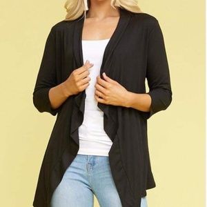 Black waterfall cardigan